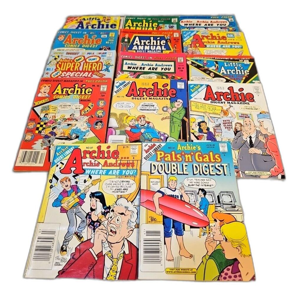 Archie Titles vintage comics lot Of 14 dif Books. Mostly 70s And 80s. Digest